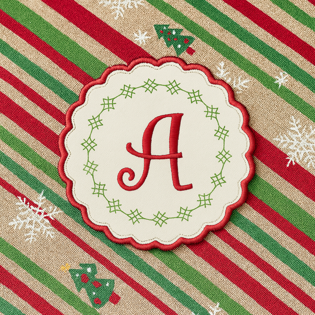 Set de 4 Portavasos Redondos Acolchados-Monograma Personalizable