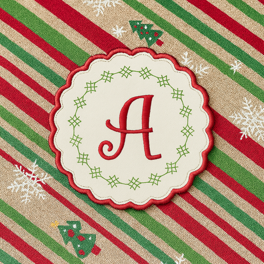 Set de 4 Portavasos Redondos Acolchados-Monograma Personalizable