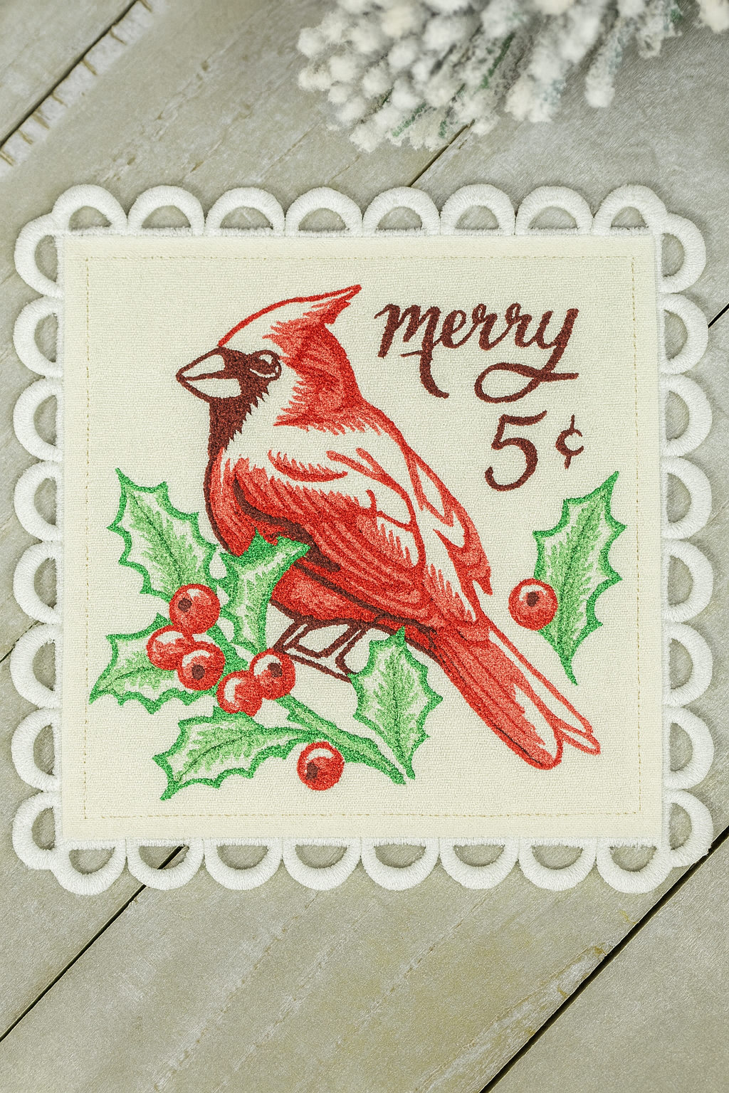 Set de 2 Portavasos Cuadrados de Lino Crema