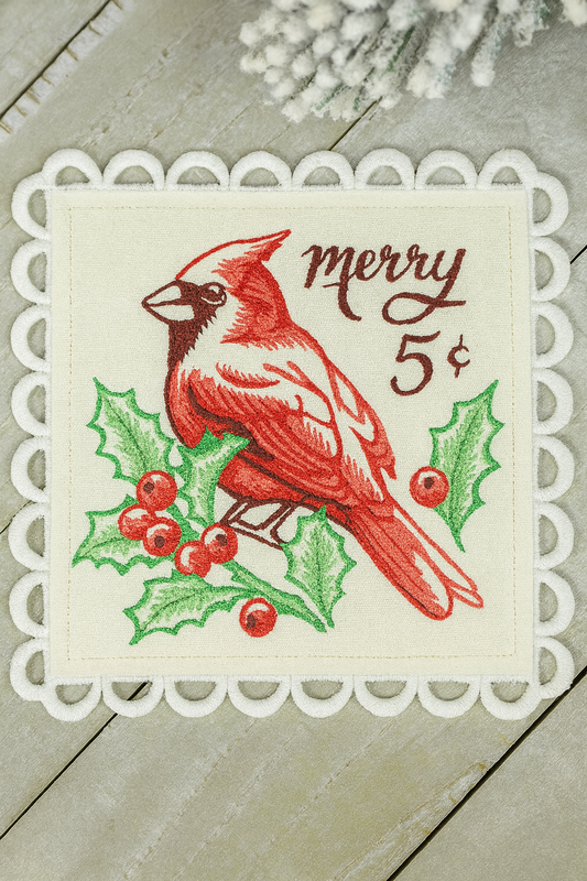 Set de 2 Portavasos Cuadrados de Lino Crema