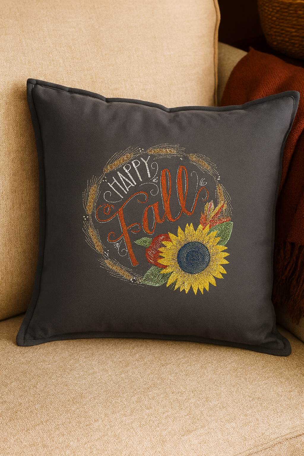 Forro para Cojin 20x20-Pumpkin Kisses (40,000 puntadas)