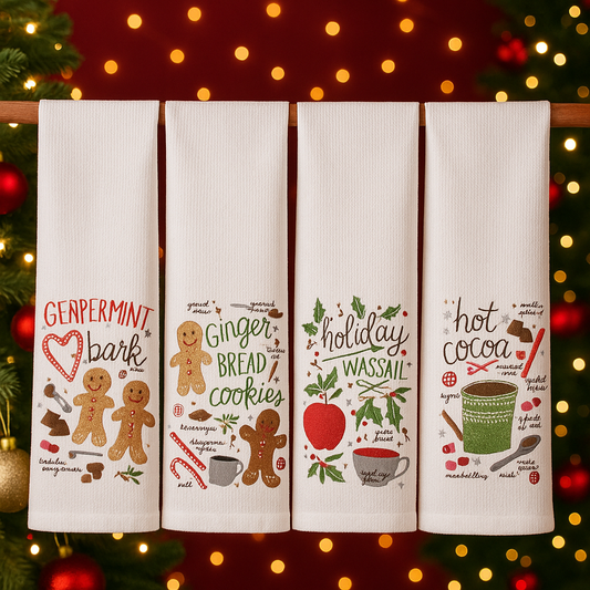 Toalla de Cocina Holiday Treats de Pen+Paint (31,000 puntadas + Aplique)