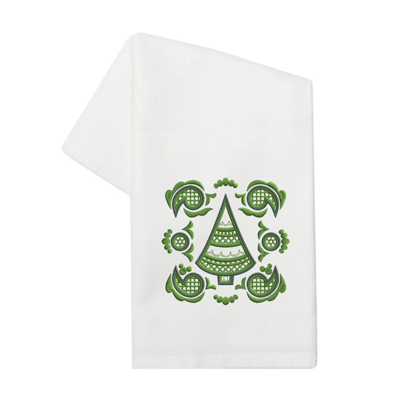 Tea Towels Christmas Tree Cutwork