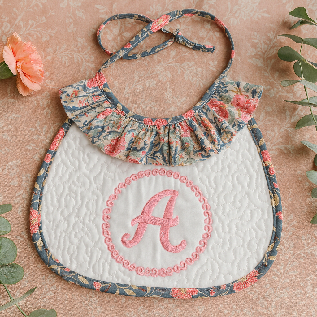 Babero Ruffles Acolchado con Monograma