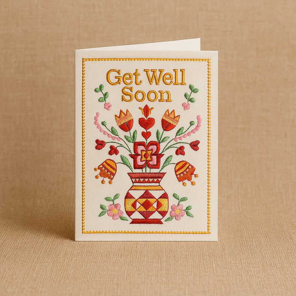 Tarjetas Bordadas 5x7 Pulgadas-Heartfelt Greetings (20,000 puntadas)