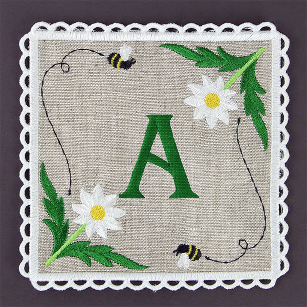 Set de 2 Portavasos Cuadrados de Lino Crema