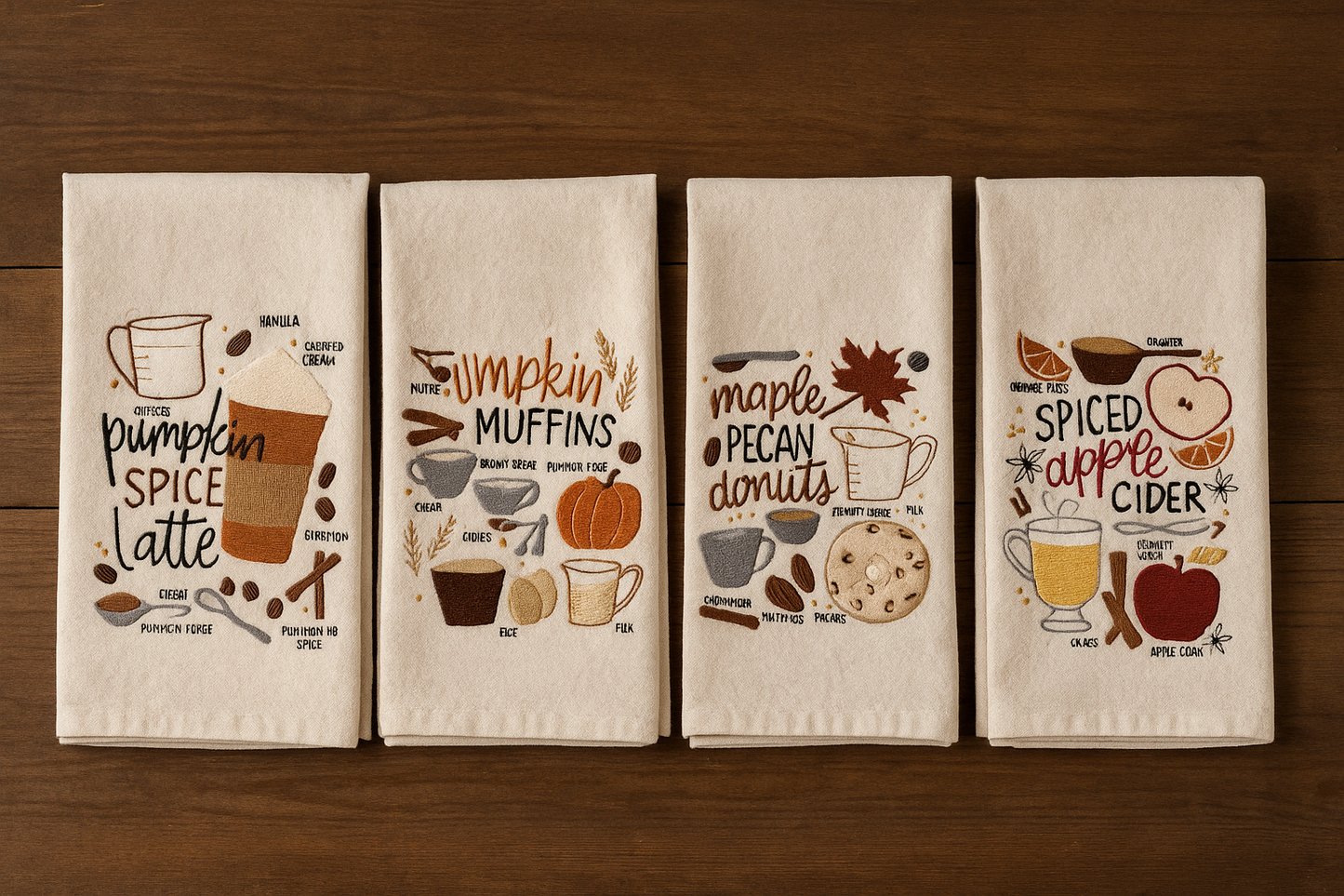 Tea Towels Fall Treats by Pen+Paint (27,000 puntadas)