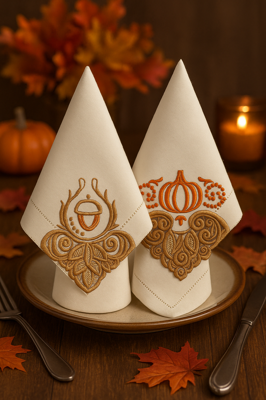 Servilleta de Mesa Lino 20x20-Esquinas de Encaje Personalizables