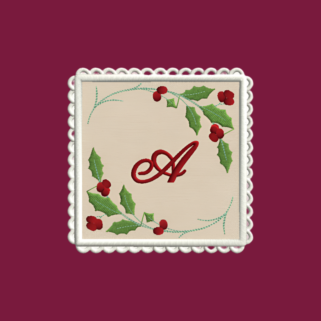 Set de 2 Portavasos Cuadrados de Lino Crema