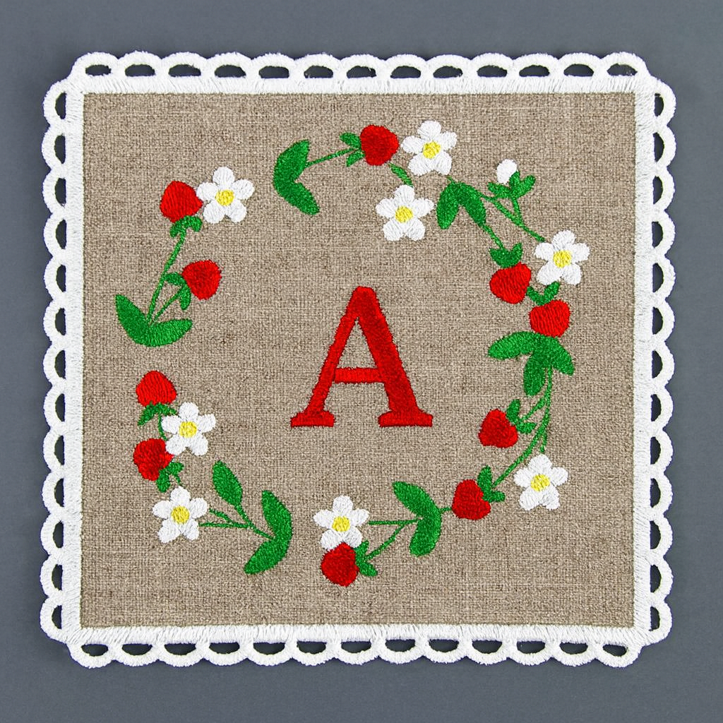 Set de 2 Portavasos Cuadrados de Lino Crema