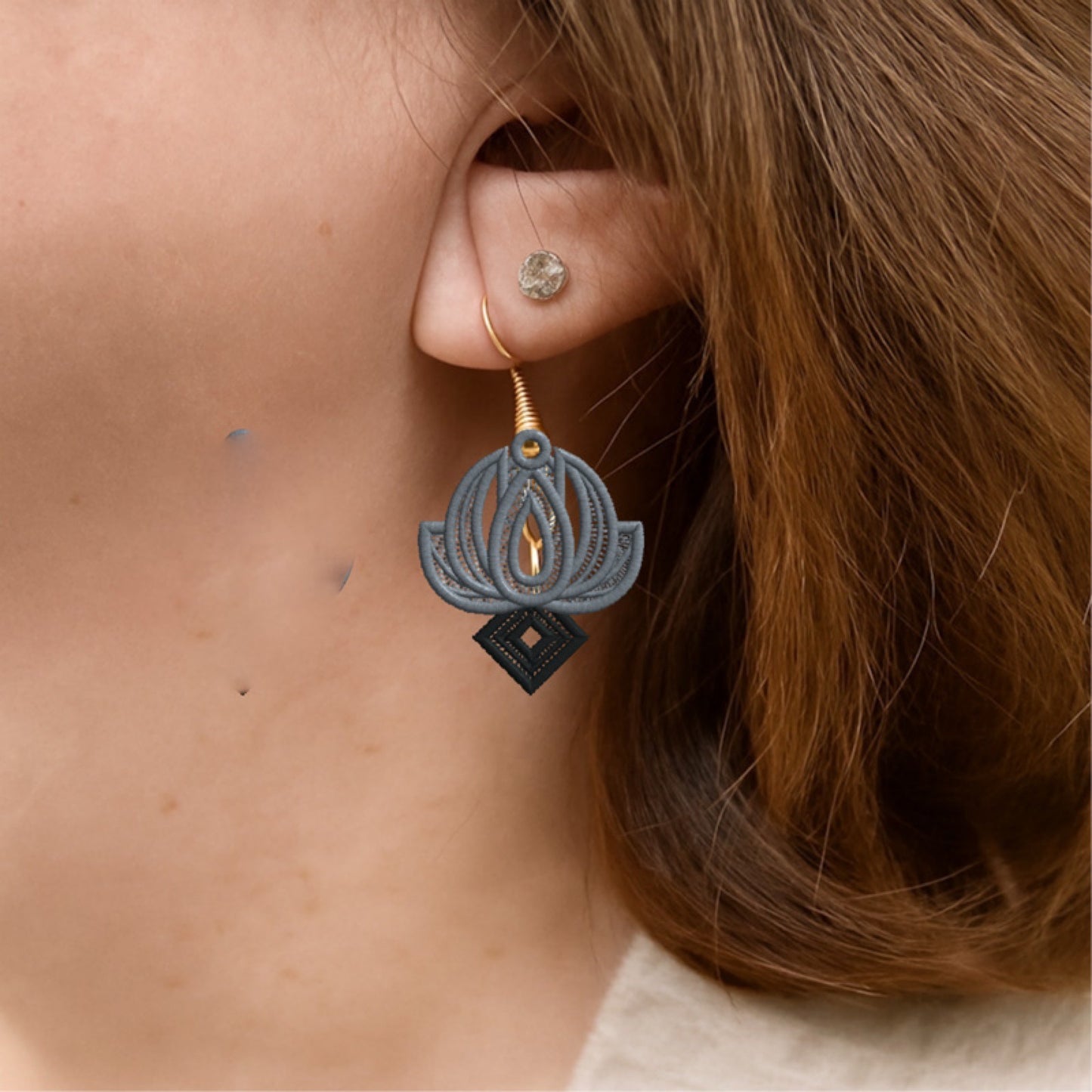 Aretes de Encaje Bordados-Personalizables