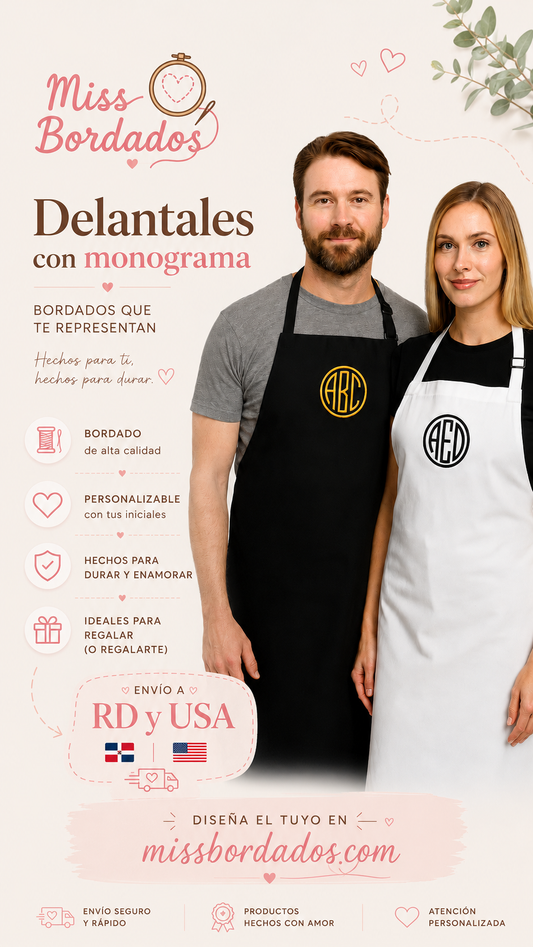 Delantal con Monograma (10,000 puntadas)