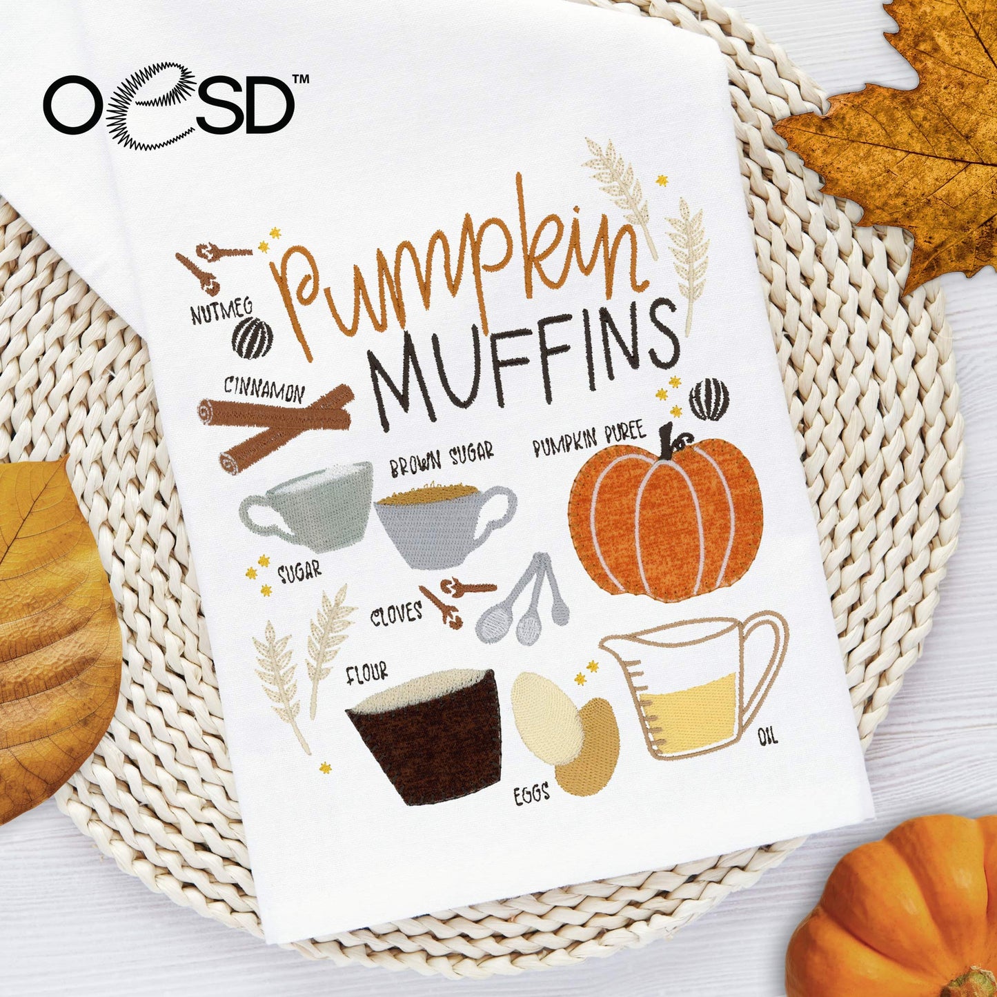 Tea Towels Fall Treats by Pen+Paint (27,000 puntadas)