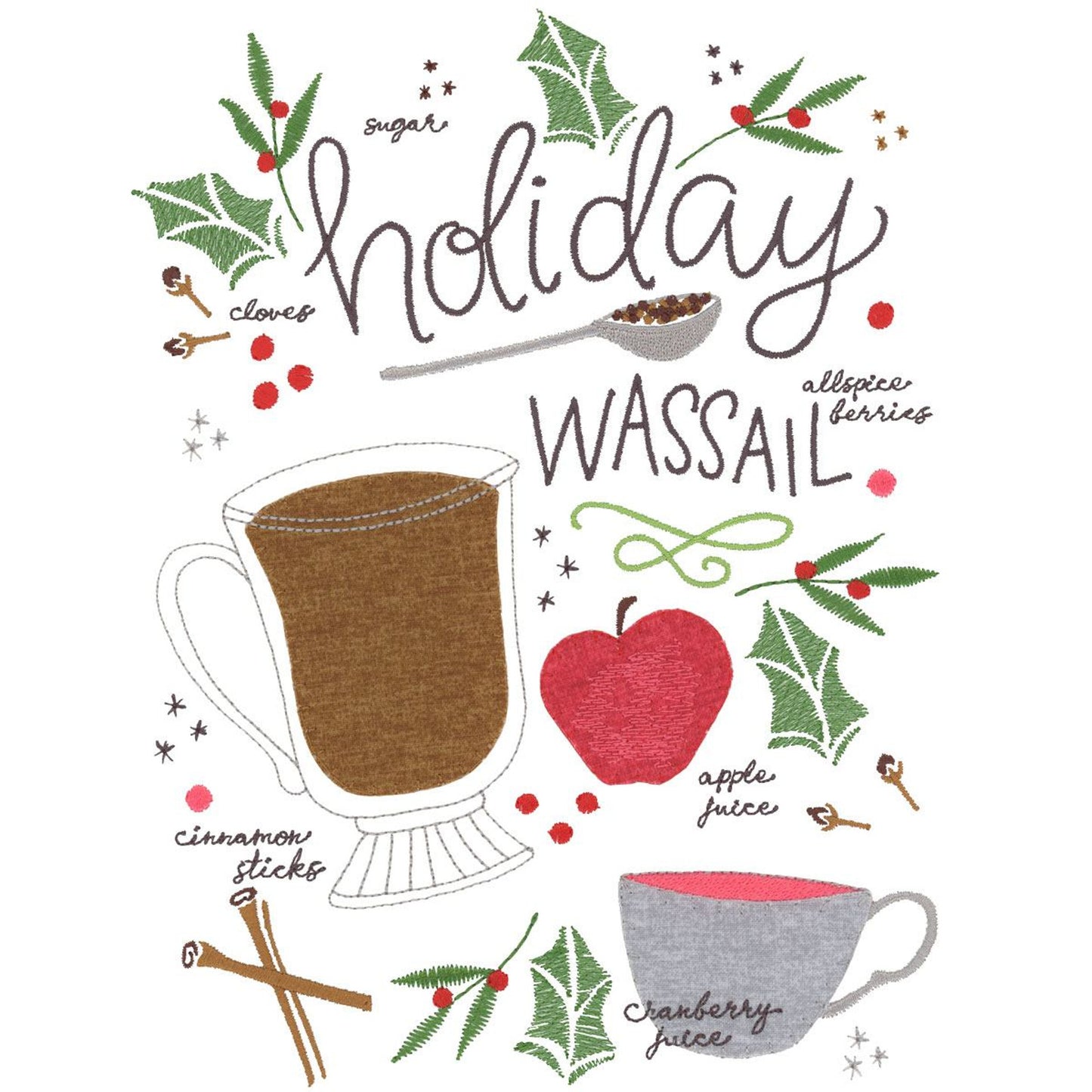 Toalla de Cocina Holiday Treats de Pen+Paint (31,000 puntadas + Aplique)