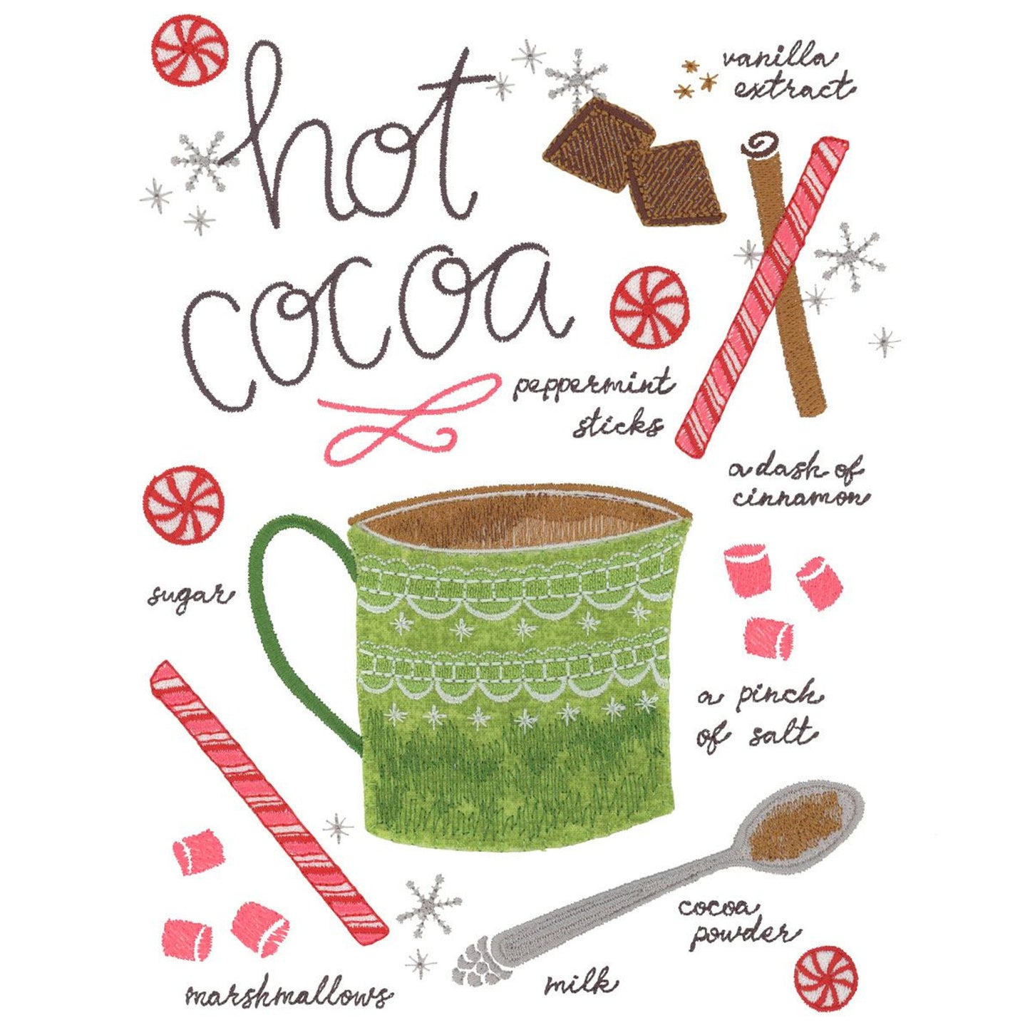 Toalla de Cocina Holiday Treats de Pen+Paint (31,000 puntadas + Aplique)