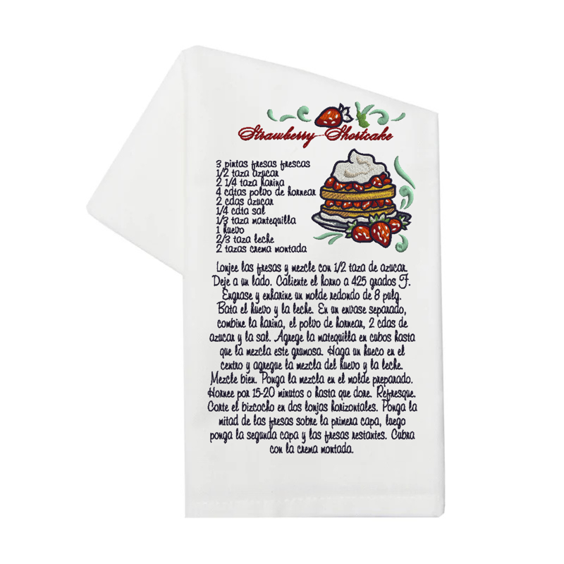Recipe Towels (Toallas Receta) en Espanol