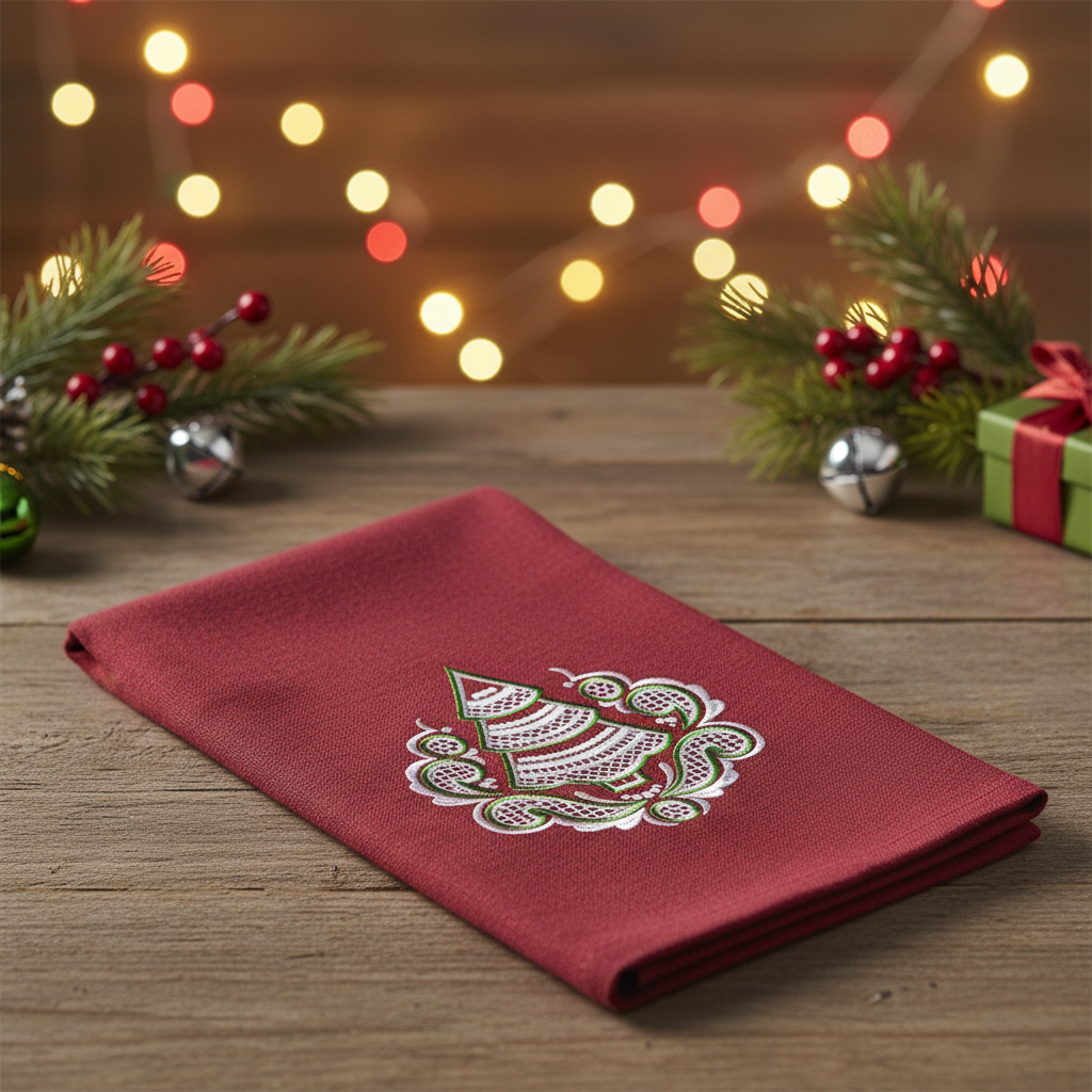 Tea Towels Christmas Tree Cutwork